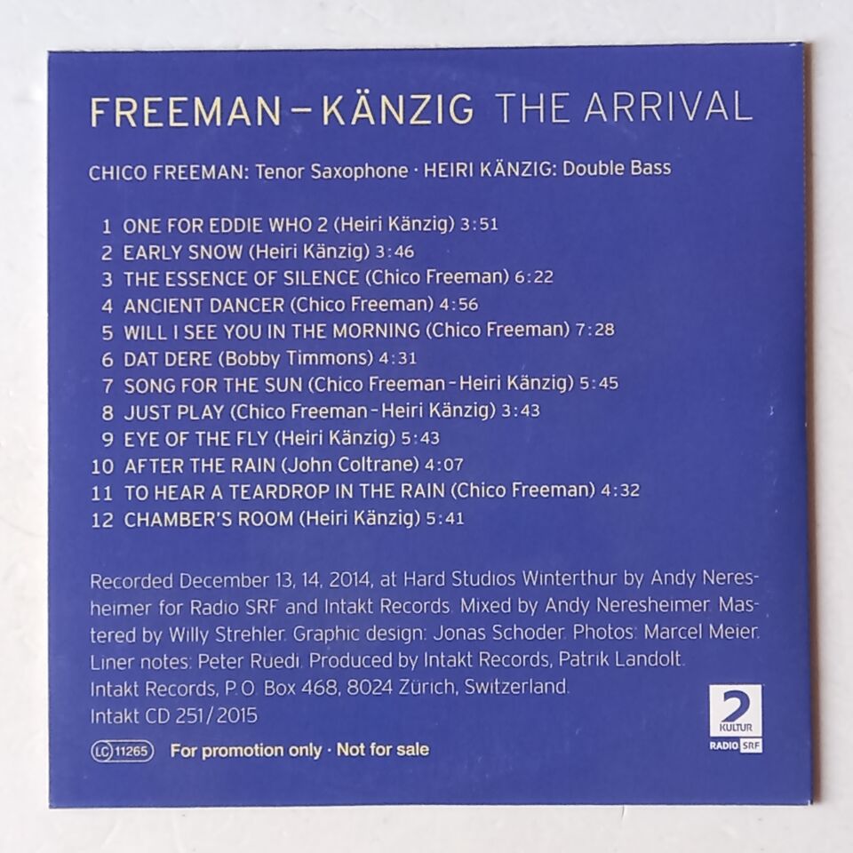 CHICO FREEMAN, HEIRI KANZIG – THE ARRIVAL (2015) - CD CARDBOARD 2.EL