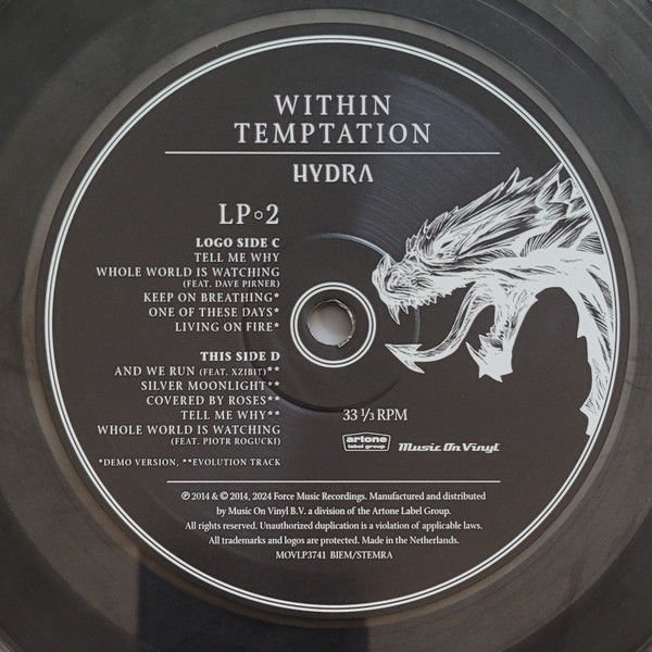 WITHIN TEMPTATION - HYDRA (2014) - LP 180GR NUMBERED COLOURED 2024 LTD EDT SIFIR PLAK