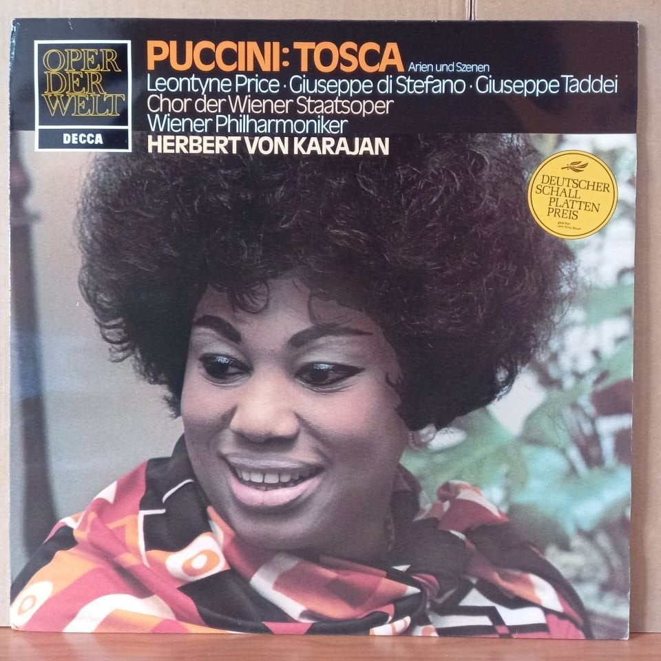 PUCCINI: TOSCA - ARIEN UND SZENEN / LEONTYNE PRICE, GIUSEPPE DI STEFANO, GIUSEPPE TADDEI, CHOR DER WIENER STAATSOPER, WIENER PHILHARMONIKER, HERBERT VON KARAJAN (1964) - LP 2.EL PLAK