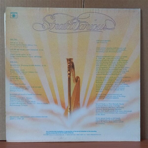 STRATAVARIOUS – STRATAVARIOUS (1977) - LP 2. EL PLAK