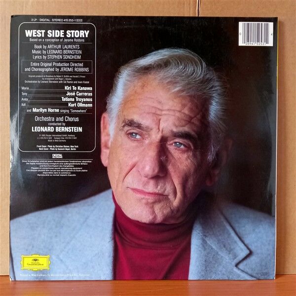 LEONARD BERNSTEIN CONDUCTS WEST SIDE STORY / KIRI TE KANAWA · JOSE CARRERAS · TATIANA TROYANOS · KURT OLLMANN · MARILYN HORNE (1985) - 2LP 2.EL PLAK