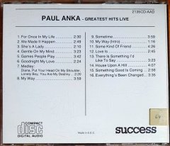 PAUL ANKA - GREATEST HITS LIVE - CD SUCCESS 2.EL