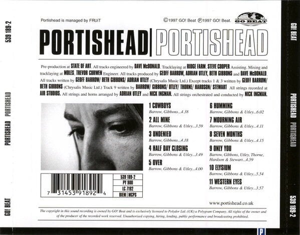 PORTISHEAD – PORTISHEAD (1997) - CD REISSUE JEWEL CASE AMBALAJINDA SIFIR