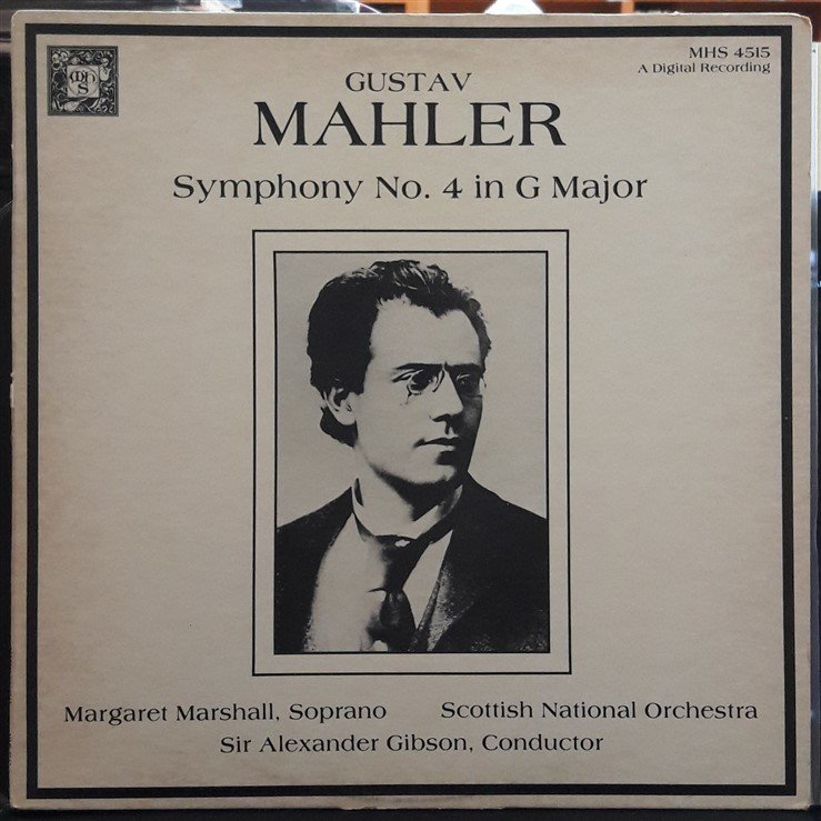MAHLER: SYMPHONY NO.4, MARGARET MARSHALL, ALEXANDER GIBSON - PLAK 2.EL