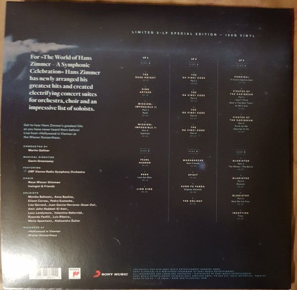 HANS ZIMMER - THE WORLD OF HANS ZIMMER (2019) - 3LP LIMITED EDITION 180 GR. SIFIR PLAK