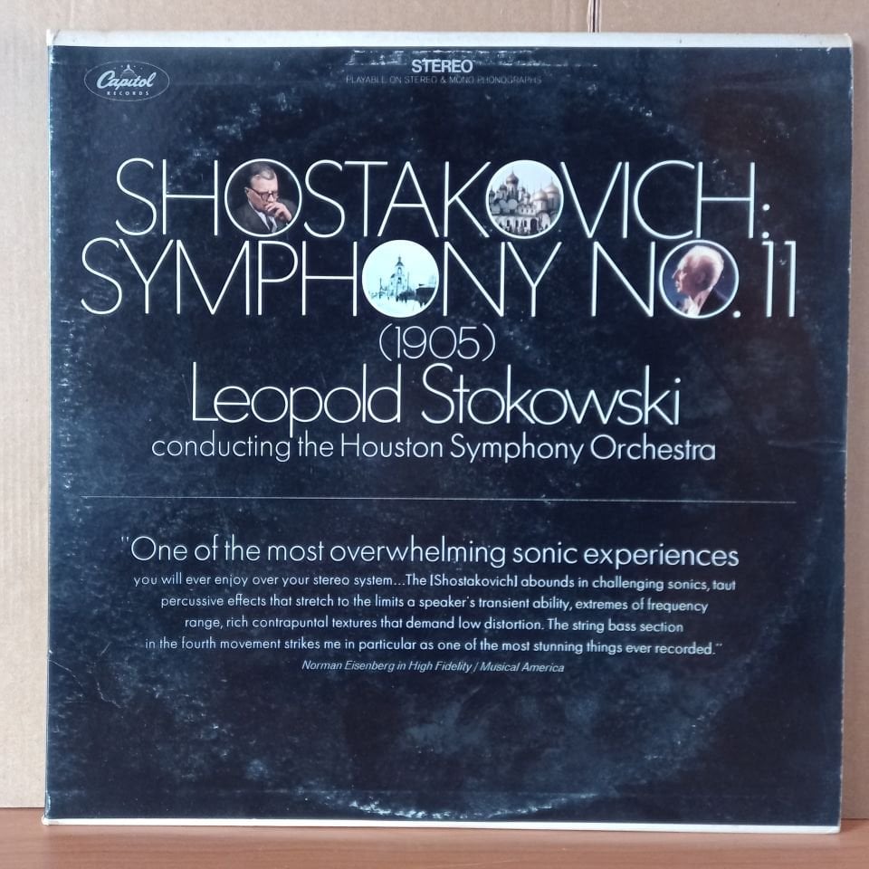 SHOSTAKOVICH: SYMPHONY NO.11 [1905] / LEOPOLD STOKOWSKI CONDUCTING THE HOUSTON SYMPHONY ORCHESTRA - 2LP 2.EL PLAK