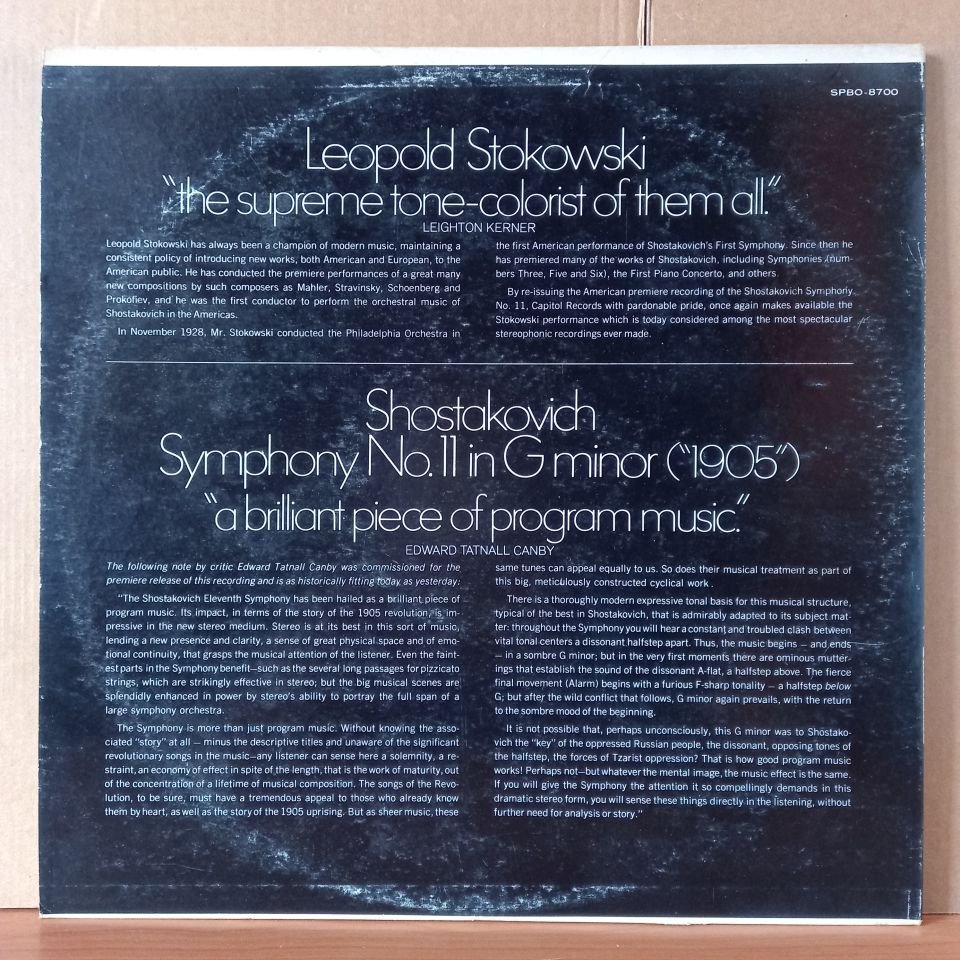 SHOSTAKOVICH: SYMPHONY NO.11 [1905] / LEOPOLD STOKOWSKI CONDUCTING THE HOUSTON SYMPHONY ORCHESTRA - 2LP 2.EL PLAK