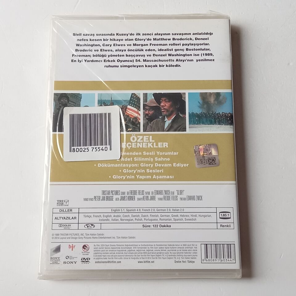 ZAFER / GLORY - MATTHEW BRODERICK, DENZEL WASHINGTON, MORGAN FREEMAN - DVD AMBALAJINDA SIFIR