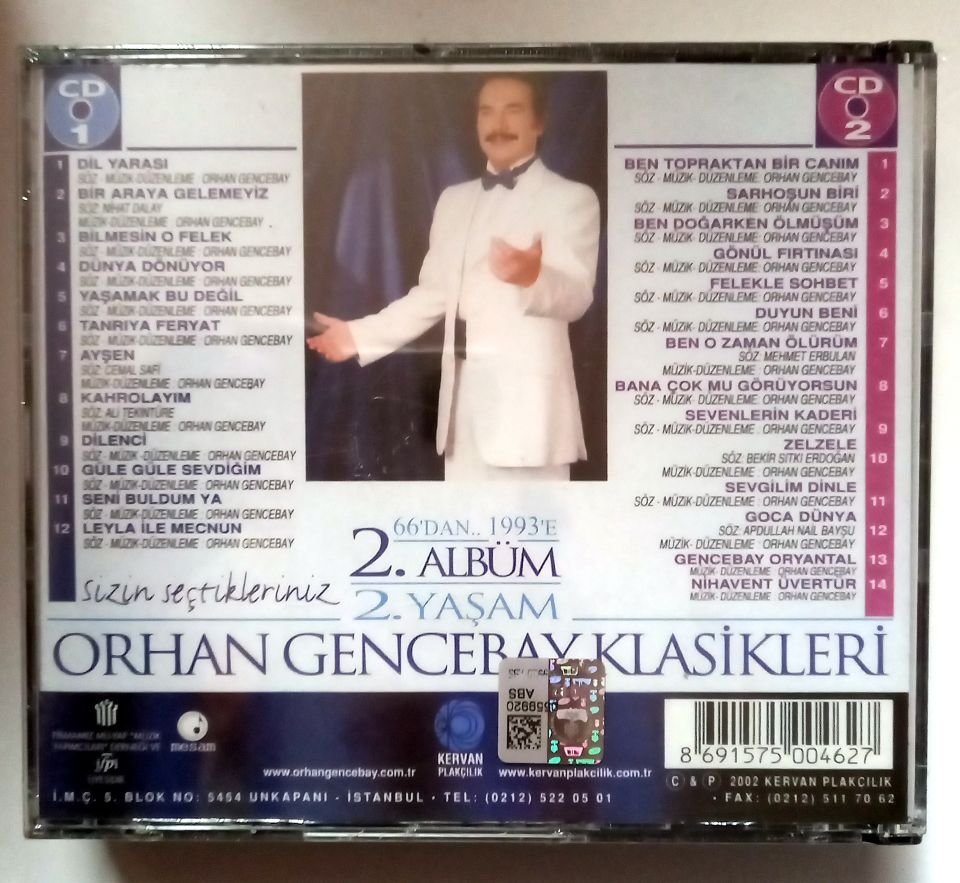 ORHAN GENCEBAY – SİZİN SEÇTİKLERİNİZ / 2. ALBÜM 2. YAŞAM (2001) - 2CD SIFIR