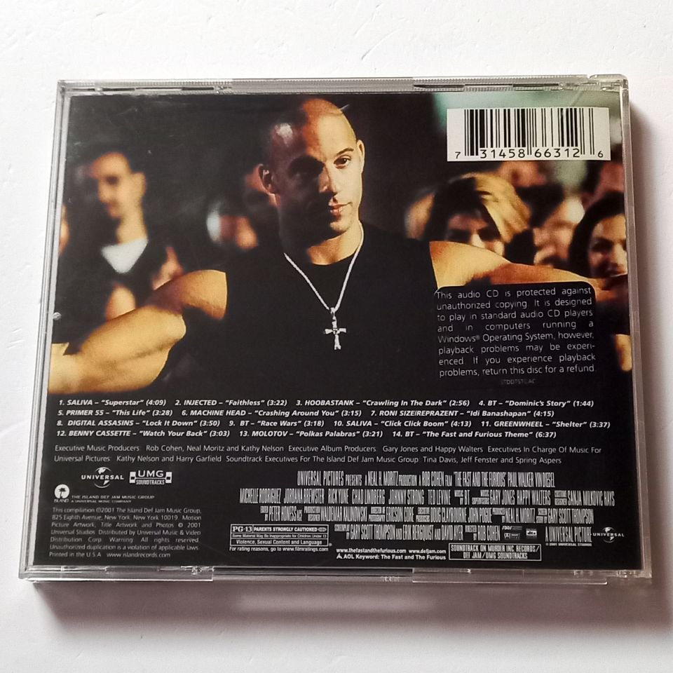 MORE FAST AND FURIOUS: MUSIC FROM AND INSPIRED BY THE MOTION PICTURE - THE FAST AND THE FURIOUS - VARIOUS ARTISTS (2001) - CD COMPILATION 2.EL