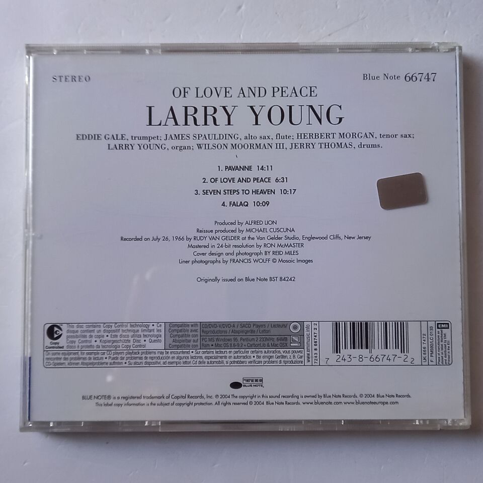 LARRY YOUNG – OF LOVE AND PEACE (1967) - CD 2004 REMASTERED REISSUE 2.EL