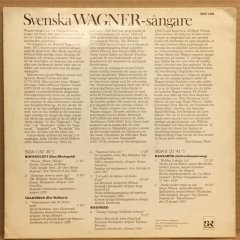 SVENSKA WAGNER-SANGARE RHENGULDET VALKYRIAN SIEGFRIED RAGNARÖK 2.EL PLAK