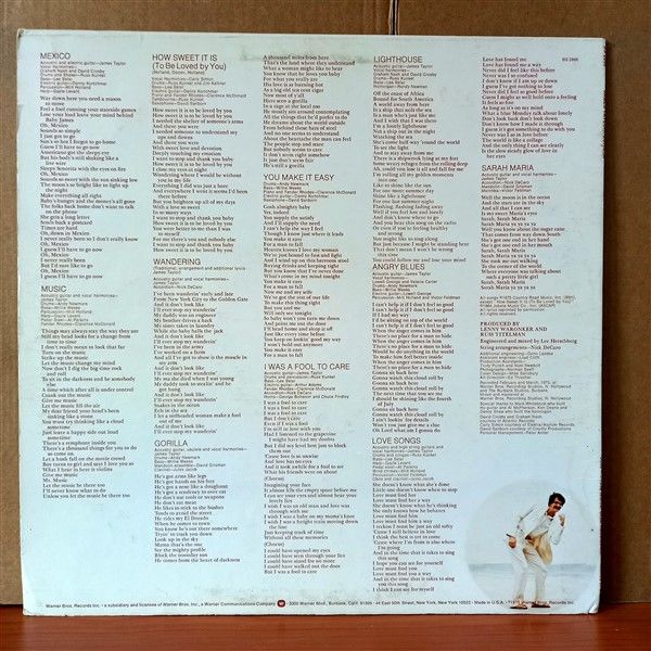 JAMES TAYLOR – GORILLA (1975) - LP 2.EL PLAK
