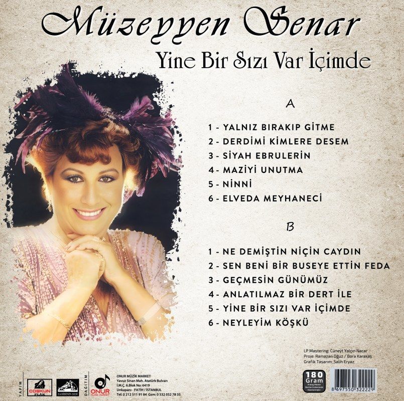 MÜZEYYEN SENAR - YİNE BİR SIZI VAR İÇİMDE - LP 180GR 2023 BASIM SIFIR PLAK