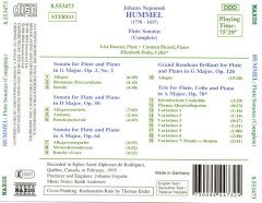 HUMMEL - FLUTE SONATAS /LISE DAOUST (FLUTE) CARMEN PICARD (PIANO) - CD 1996 2.EL