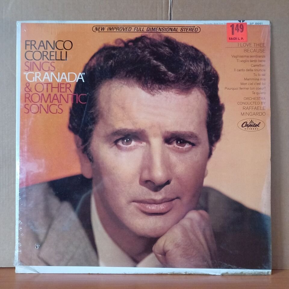 FRANCO CORELLI SINGS GRANADA AND OTHER ROMANTIC SONGS / RAFFAELE MINGARDO - LP DÖNEM BASKISI SIFIR PLAK