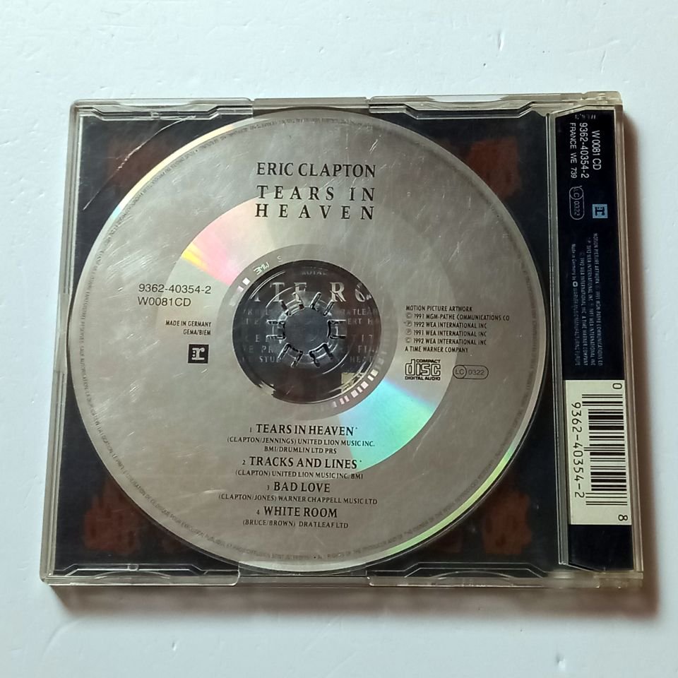 ERIC CLAPTON – TEARS IN HEAVEN (1992) - CD SINGLE 2.EL