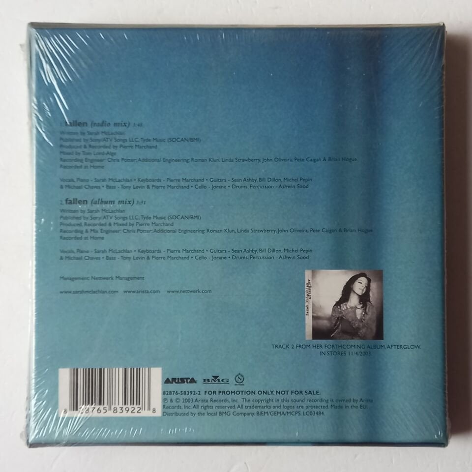 SARAH MCLACHLAN – FALLEN (2003) - PROMO CDSINGLE  AMBALAJINDA SIFIR