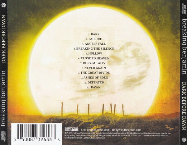 BREAKING BENJAMIN – DARK BEFORE DAWN (2015) - CD REISSUE JEWEL CASE AMBALAJINDA SIFIR