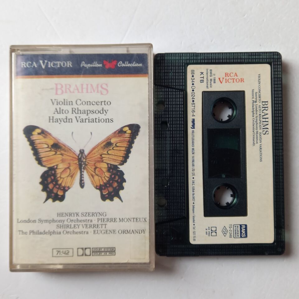BRAHMS, HENRYK SZERYNG, LONDON SYMPHONY ORCHESTRA, THE PHILADELPHIA ORCHESTRA, EUGENE ORMANDY - VIOLIN CONCERTO, ALTO RHAPSODY, HAYDN VARIATIONS (1988) - KASET 2.EL