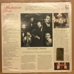 SHAKESPEARE'S MUSIC THE FOLGER CONSORT 1981 DÖNEM BASKISI SIFIR PLAK