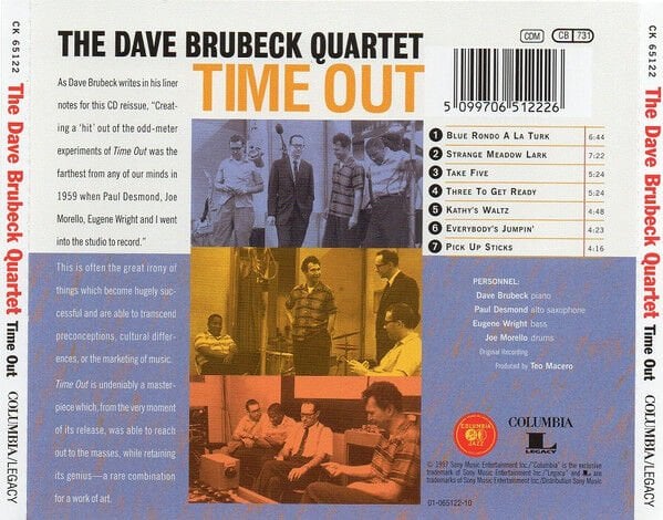 THE DAVE BRUBECK QUARTET – TIME OUT (1959) - CD 1997 REISSUE JEWEL CASE SIFIR