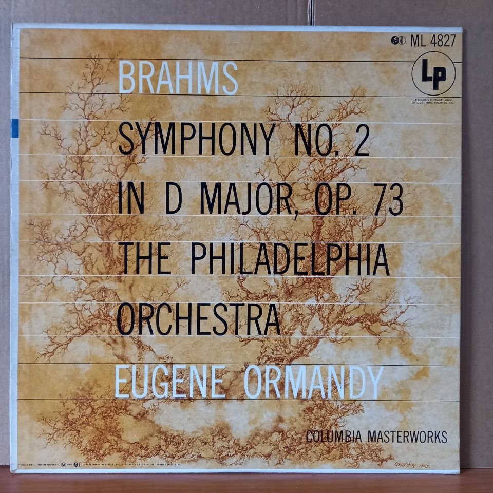 BRAHMS: SYMPHONY NO. 2 IN D MAJOR, OP. 73 / THE PHILADELPHIA ORCHESTRA, EUGENE ORMANDY (1954) - LP 2.EL PLAK
