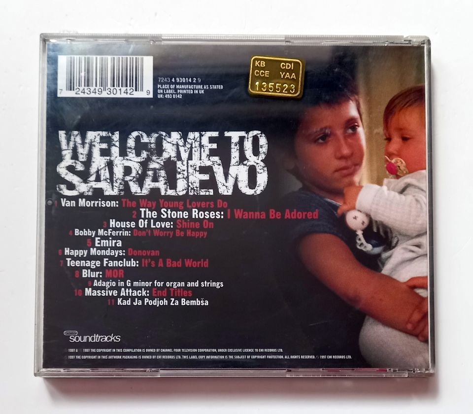 WELCOME TO SARAJEVO SOUNDTRACK / MASSIVE ATTACK, BLUR, THE STONE ROSES, VAN MORRISON, TEENAGE FANCLUB (1997) - CD 2.EL