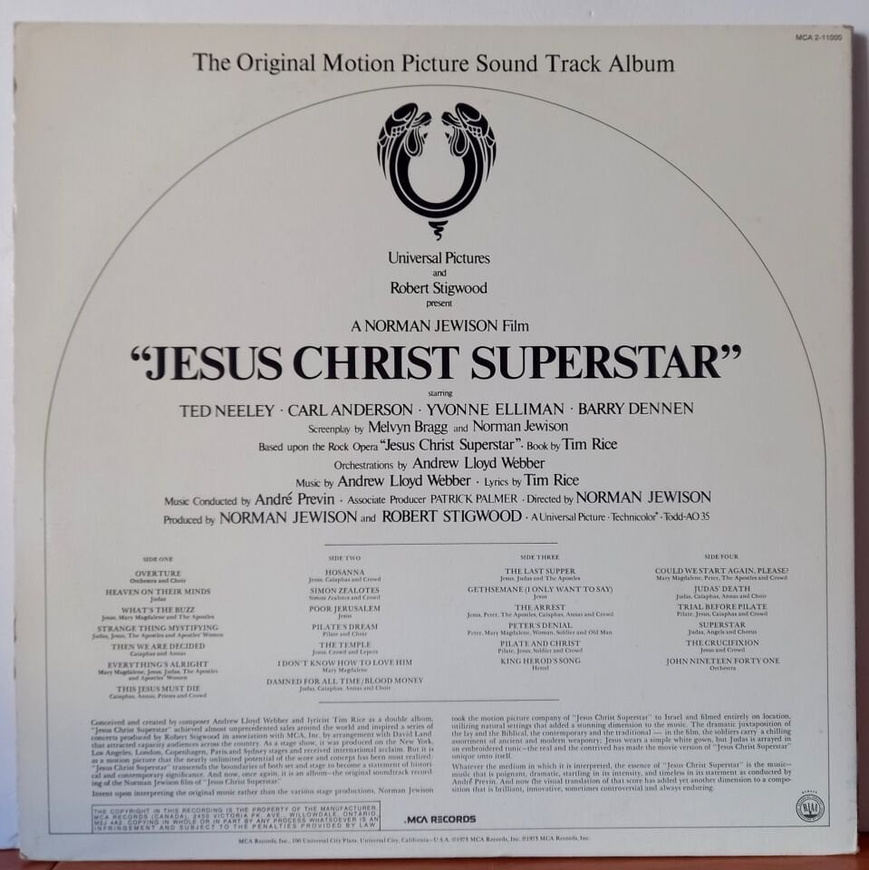 JESUS CHRIST SUPERSTAR / THE ORIGINAL MOTION PICTURE SOUND TRACK ALBUM (1973) - 2LP 2.EL PLAK