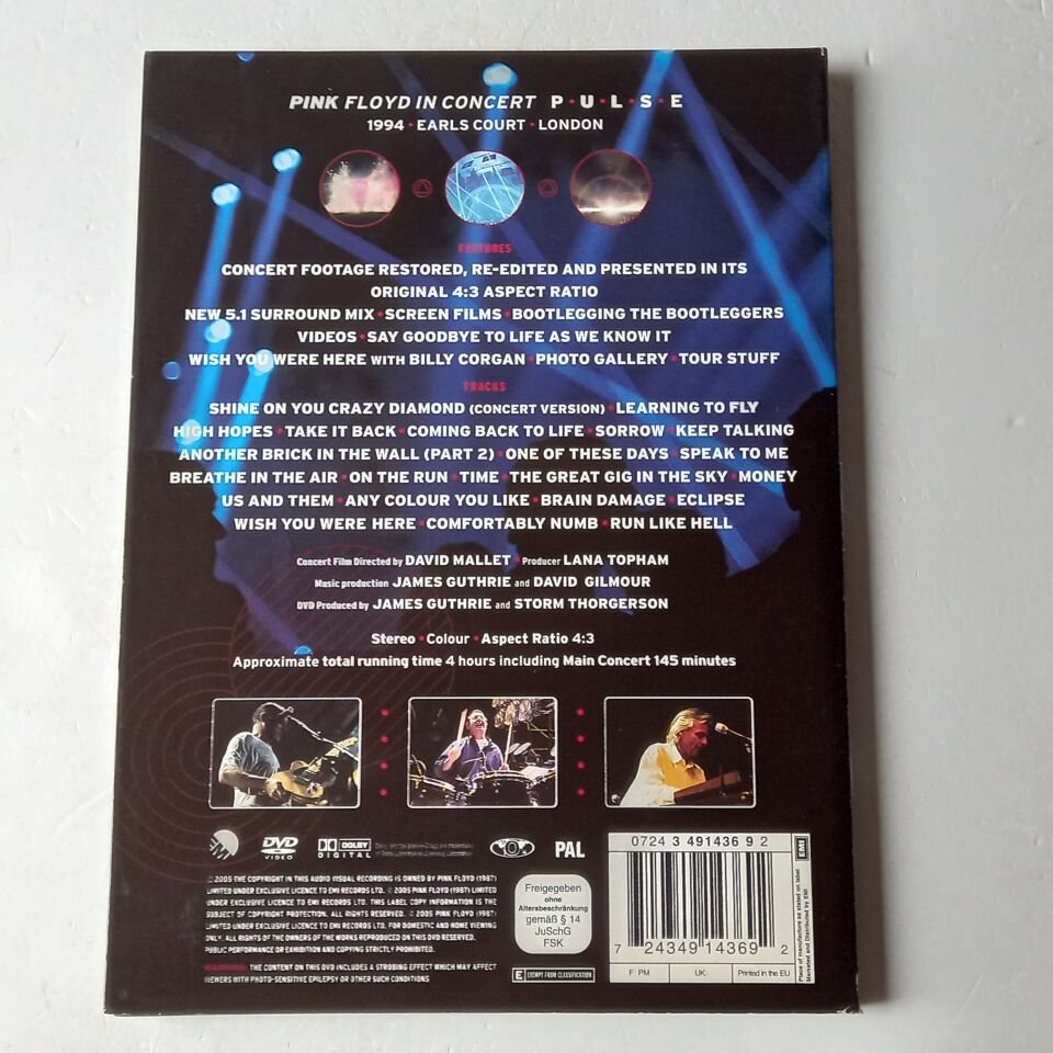 PINK FLOYD IN CONCERT - PULSE - DVD DIGIPAK 2.EL