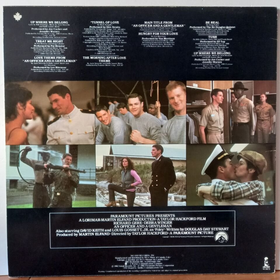 AN OFFICER AND A GENTLEMAN / SOUNDTRACK / JACK NITZSCHE VAN MORRISON, PAT BENATAR, DIRE STRAITS (1982) - LP 2.EL PLAK