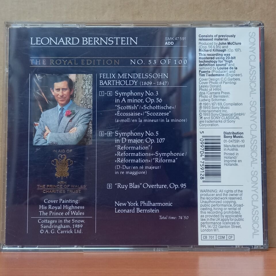 MENDELSSOHN, LEONARD BERNSTEIN, NEW YORK PHILHARMONIC - SYMPHONY NO.3 ''SCOTTISH · ECOSSAISE'' / SYMPHONY NO.5 ''REFORMATION'' / ''RUY BLAS'' OVERTURE (1993) - CD 2.EL