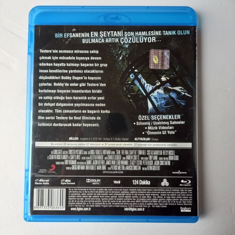 TESTERE 3D - SAW 3D - BLU-RAY 3D + BLU-RAY 2.EL