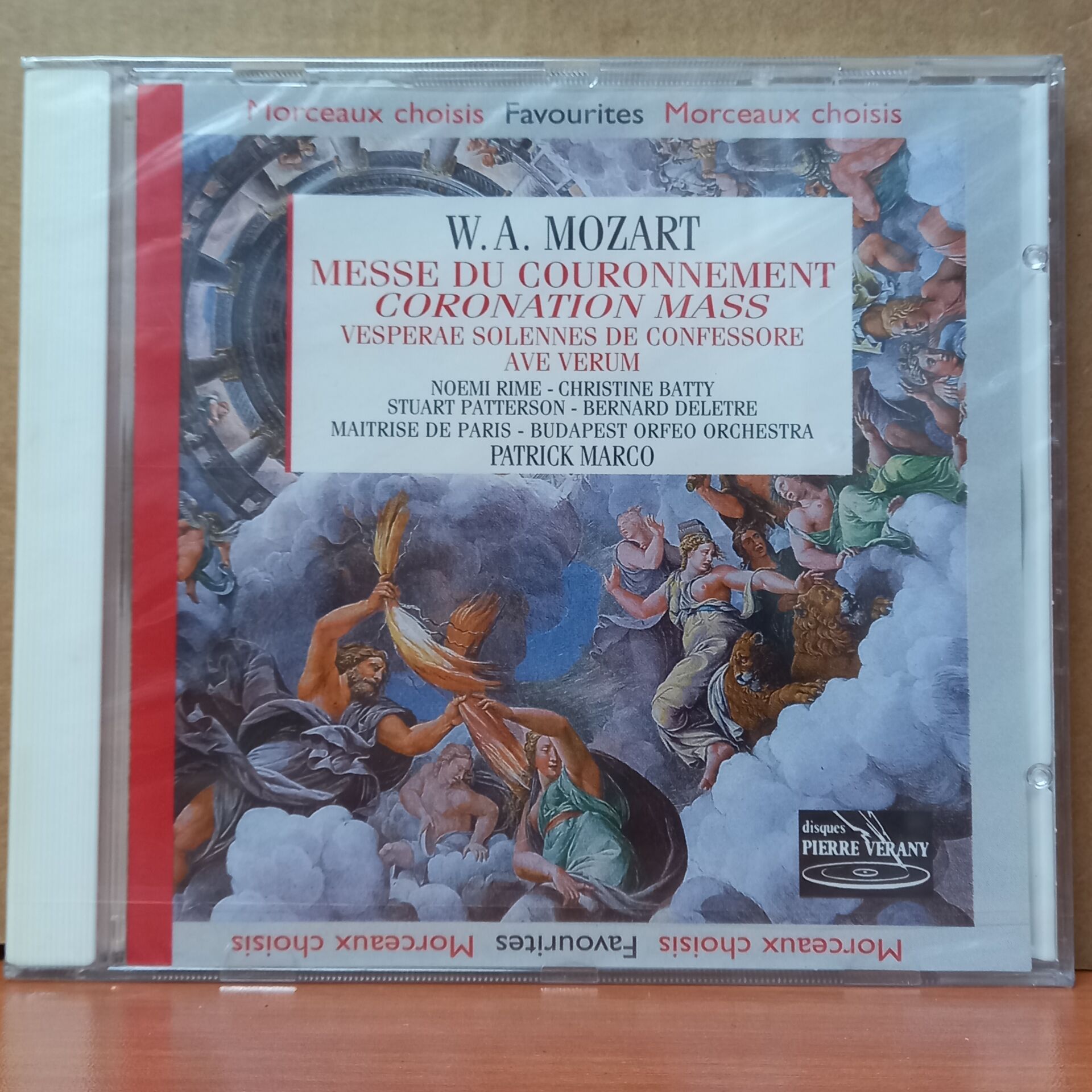 W. A. MOZART - CORONATION MASS / NOEMI RIME, CHRISTINE BATTY, STUART PATTERSON, BERNARD DELETRE, MAITRISE DE PARIS, BUDAPEST ORFEO ORCHESTRA, PATRICK MARCO (1995) - CD SIFIR