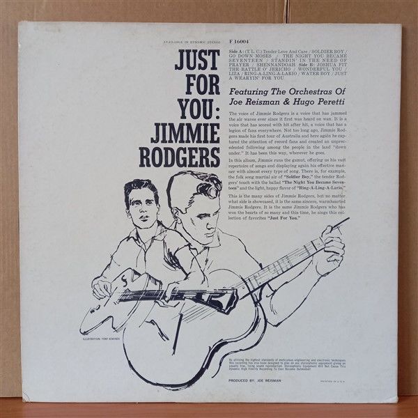 JIMMIE RODGERS – JUST FOR YOU (1961) - LP 2. EL PLAK