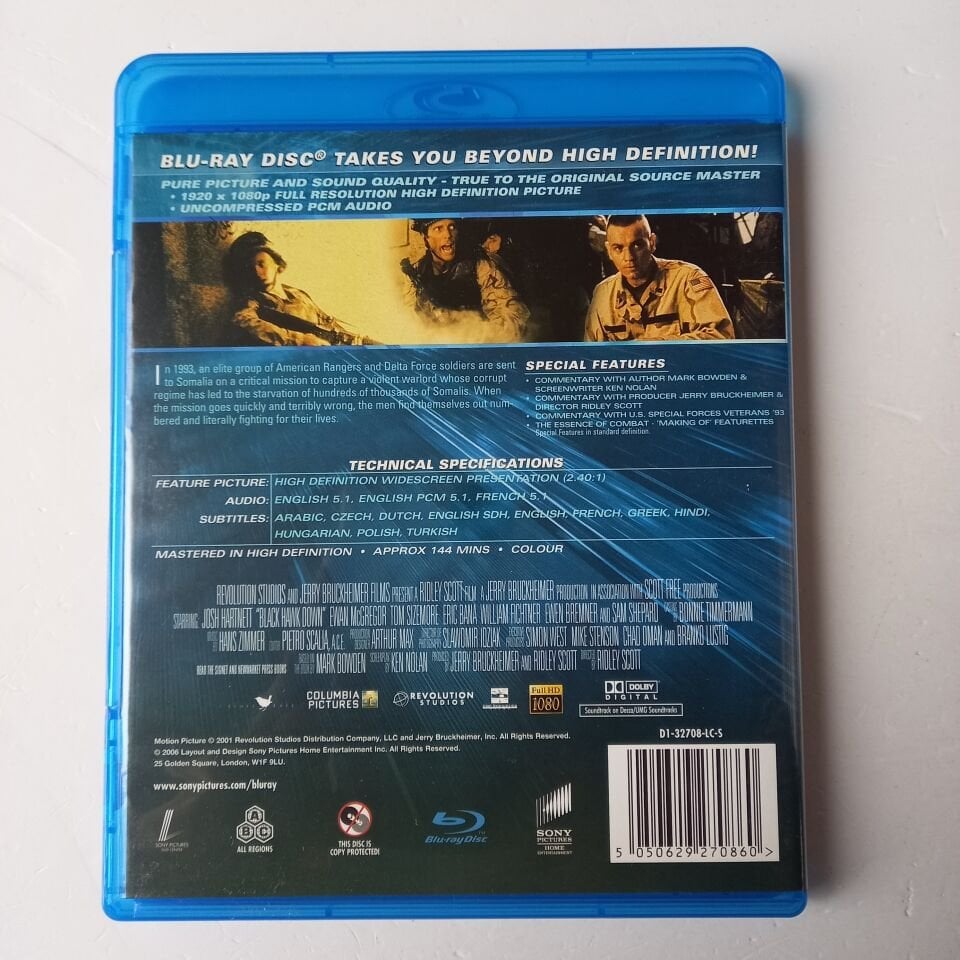 BLACK HAWK DOWN - JERRY BRUCKEIMER - BLU-RAY 2.EL