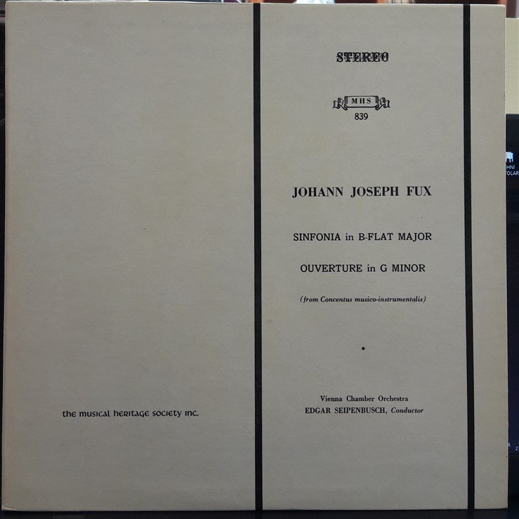 FUX: SINFONIA, OUVERTURE, VIENNA CHAMBER ORCHESTRA, EDGAR SEIPENBUSCH - PLAK 2.EL