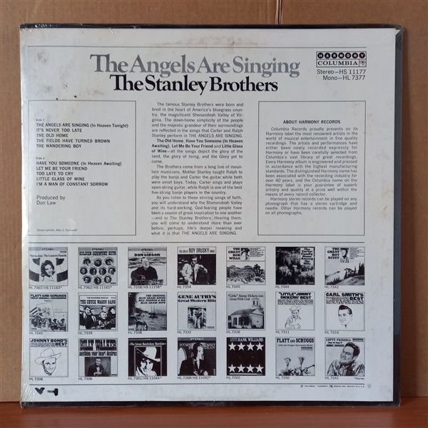 THE STANLEY BROTHERS – THE ANGELS ARE SINGING (1966) - LP DÖNEM BASKISI SIFIR PLAK