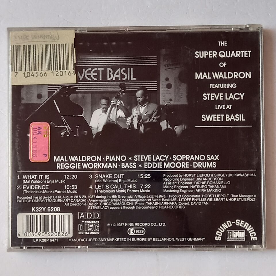 THE SUPER QUARTET OF MAL WALDRON, STEVE LACY – LIVE AT SWEET BASIL (1987) - CD 1988 REISSUE 2.EL