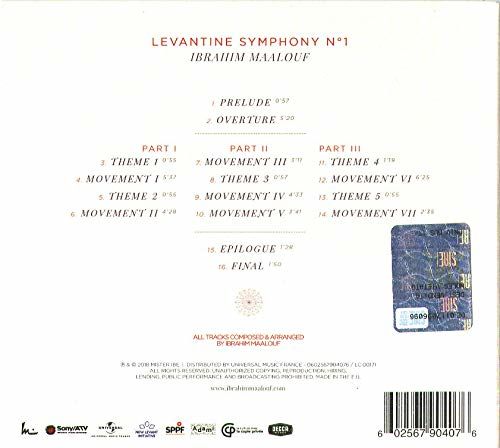 IBRAHIM MAALOUF - LEVANTINE SYMPHONY NO 1 (2018) - CD DIGIPACK AMBALAJINDA SIFIR