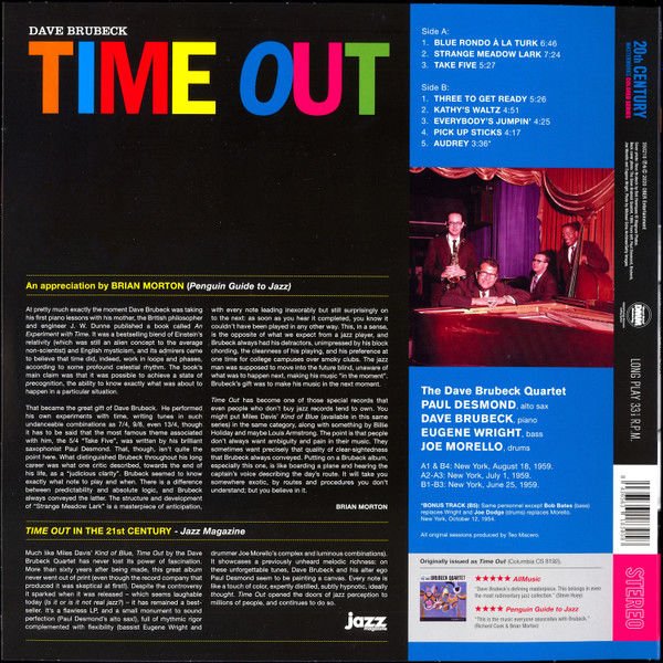 DAVE BRUBECK - TIME OUT (1959)  - LP 2020 EDITION RENKLİ SIFIR PLAK