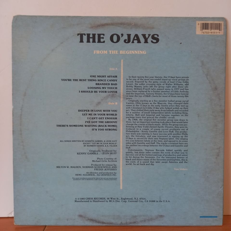 THE O'JAYS – FROM THE BEGINNING (1984) - LP 2.EL PLAK