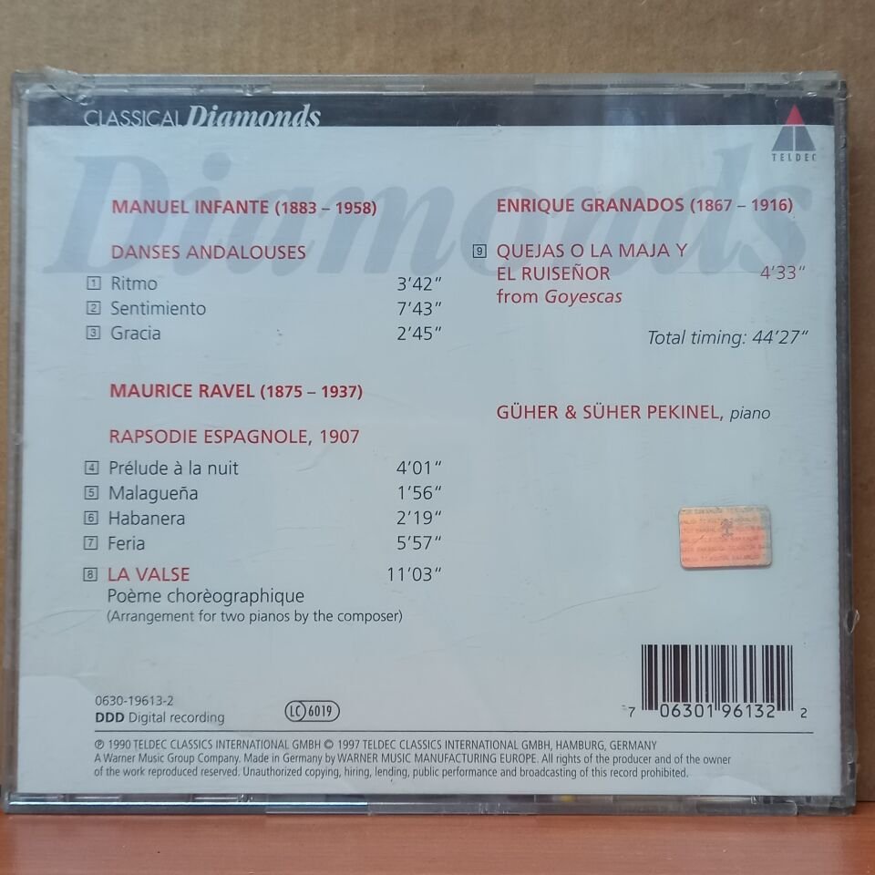 RAVEL, INFANTE, GRANADOS, GÜHER & SÜHER PEKINEL - RAPSODIE ESPAGNOLE / LA VALSE / DANSES ANDALOUSES / QUEJAS O LA MAJA Y EL RUISEÑOR (1997) - CD SIFIR