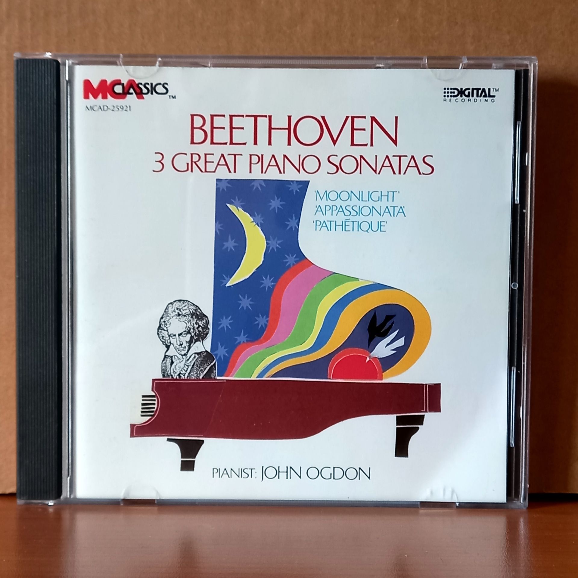 BEETHOVEN: 3 GREAT PIANO SONATAS / MOONLIGHT, APPASSIONATA, PATHETIQUE / JOHN OGDON (1987) - CD 2.EL