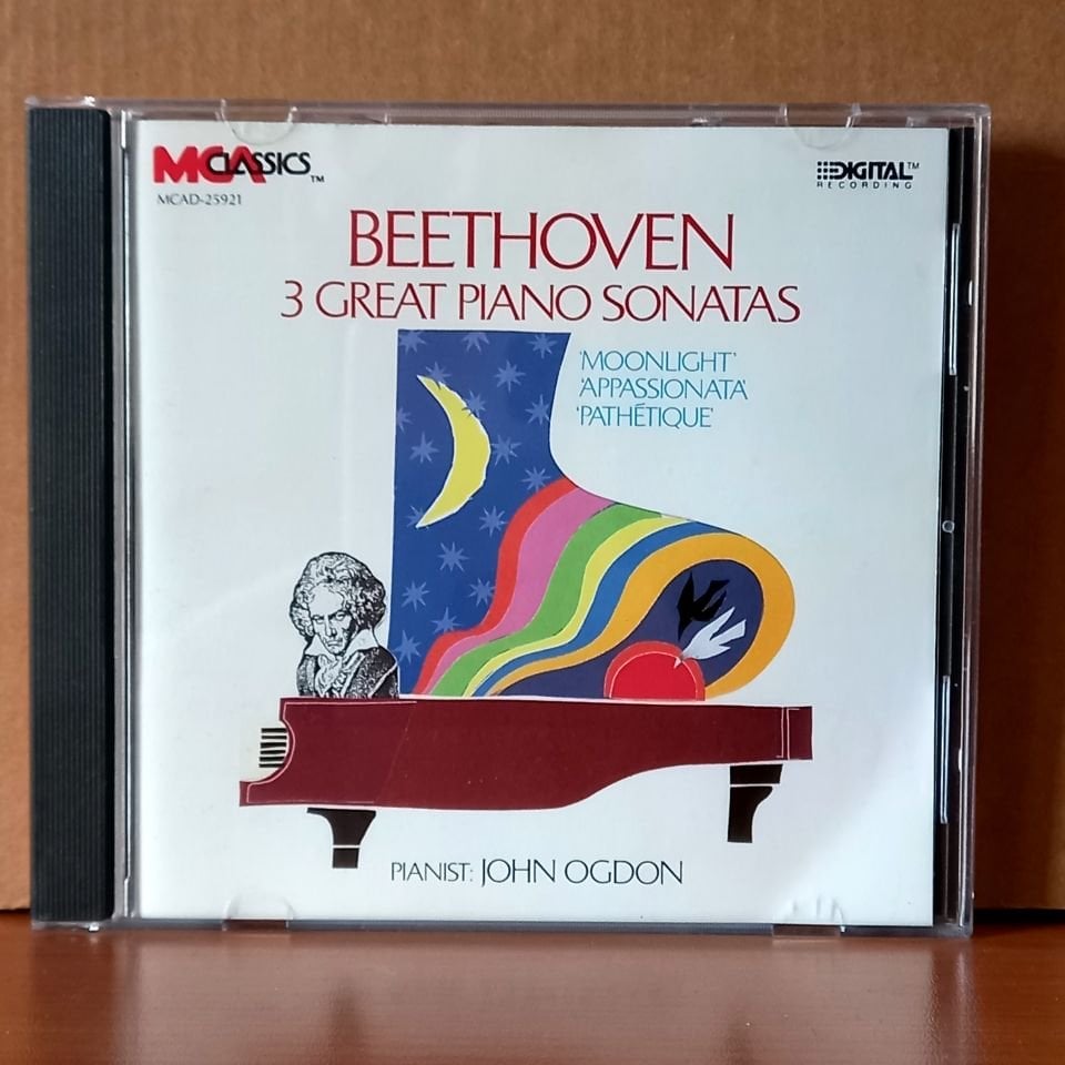 BEETHOVEN: 3 GREAT PIANO SONATAS / MOONLIGHT, APPASSIONATA, PATHETIQUE / JOHN OGDON (1987) - CD 2.EL