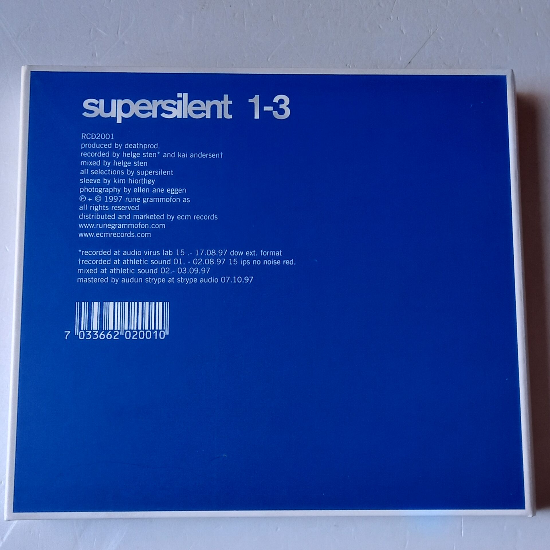 SUPERSILENT – 1-3 (1998) - 3CD DIGIPAK 2002 REISSUE 2.EL