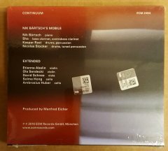 NIK BARTSCH'S MOBILE CONTINUUM CD 2016 ECM RECORDS SIFIR