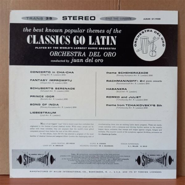 ORCHESTRA DEL ORO – THE POP CLASSICS GO LATIN (1964) - LP 2. EL PLAK