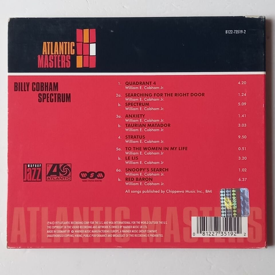BILLY COBHAM – SPECTRUM (1973) - CD DIGIPAK REMASTERED 2002 REISSUE 2.EL