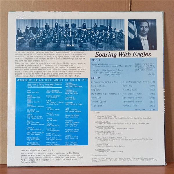 THE UNITED STATES AIR FORCE BAND OF THE GOLDEN GATE – SOARING WITH EAGLES - LP DÖNEM BASKISI SIFIR PLAK